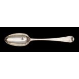 A George III silver Hanoverian pattern table spoon, maker TE over GS, London, 1769: initialled,