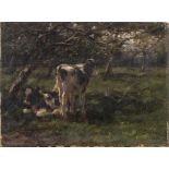 Frederik Engel [1872-1958]- Calves in an orchard,