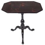 An early 19th Century later ebonised and chinoiserie octagonal occasional table:,