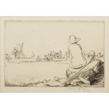 * Eileen Alice Soper [1905-1990]- Beach Day,:- etching, signed in pencil, image size 12.5 18.5cm.