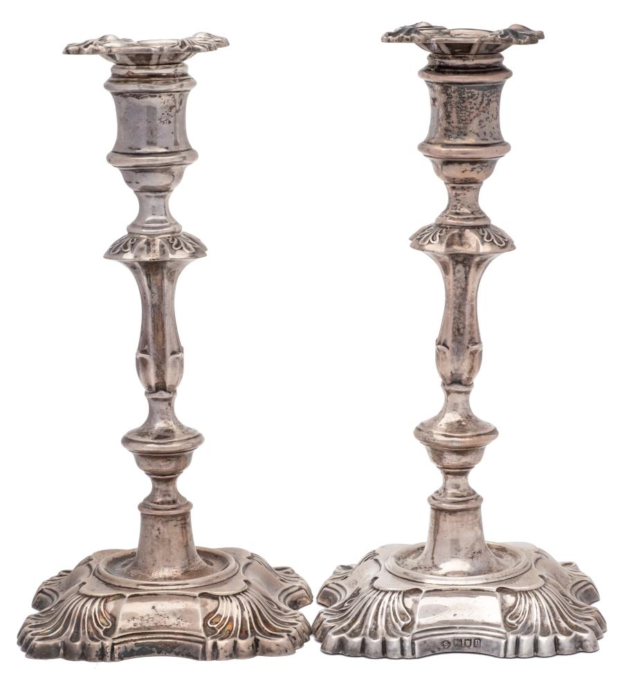 A pair of George V silver candlesticks, maker William Hutton & Sons Ltd, London,