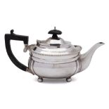 A George V batchelor's silver teapot, maker C S Harris & Sons Ltd, London,