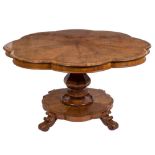 A Victorian rosewood breakfast table:, of flowerhead outline,