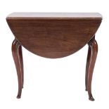 A mid 18th Century mahogany oval drop flap occasional table:,