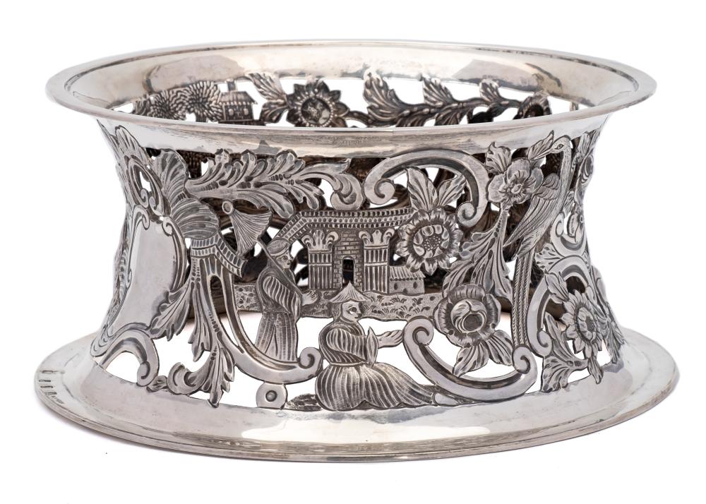 An Edward VII Irish silver dish ring, maker West & Son, Dublin,