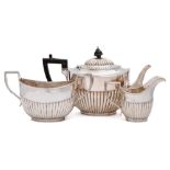 A Victorian silver three-piece tea service, maker Charles Boyton II, London,