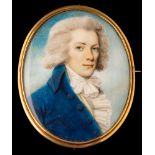 Circle of Andrew Plimer [1763-1837]- A miniature portrait of a gentleman,:- head and shoulders,