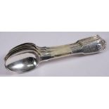 Six matched early nineteenth century silver teaspoons: crested, various makers and dates,