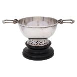 A George V silver twin handled rose bowl, maker Henry Hodson Plante, London,