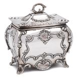 An Edward VII silver tea caddy, maker George Nathan & Ridley Hayes, Chester,