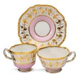 A Flight Barr & Barr trio and cup and saucer together with a Barr Flight Barr trio: the former