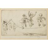* Eileen Alice Soper [1905-1996] - Skipping; Netball:- two etchings, each signed in pencil,