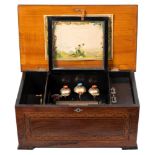 A late Victorian Swiss musical box: playing eight airs, with 16cm.