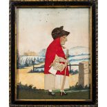 A George Smart of Frant feltwork collage picture of 'The Goosewoman': depicting Elizabeth Horn