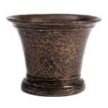 A late 18th Century small bronze mortar: bears a faint scratchmark 'T' for Thomas Sturton and a