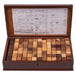 A collection of one hundred and three 19th Century timber samples: contained in a mahogany case.