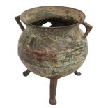 A 16th Century finely cast bronze cauldron:, Northwest Europe,