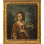 European School late 18th Century- A three-quarter length portrait of a young lady,