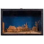 A Dutch carved cedar diorama by Cornelis Bavelaar [1747-1830]: depicting a finely detailed view of