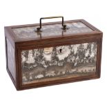 An unusual 19th Century agate mounted rectangular tea caddy: the Dendritic agate panels within a