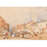 George Sidney Shepherd [1784-1862]- Honiton High Street on Market Day, circa 1850,