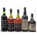 A bottle of Evertons 1993 late bottled vintage port, 1999:, one bottle W J Hart , 1969,