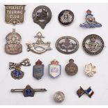 A quantity of silver pin and lapel badges including a George V Wound Badge:,