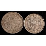 An 1819 halfcrown and an 1811 three shilling bank token:.