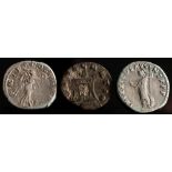 Two Denarius Trajen and Domition and a Roman bronze coin:.