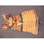 An early 20th century Indian patchwork four piece costume: comprising;- shirt, blouse ,