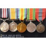 A World War One Military Medal group of five to 13810. Sjt. E. Shaw. 4/G.