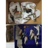 A quantity of die cast Napoleonic soldiers:, to include Napoleon on horseback,