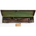 An 11 bore double barrel percussion sporting gun by J Carruthers:, serial number 6225,