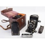 A Zeiss Ikon 'Compur-Rapid' 250/3 Ideal camera:, with Carl Zeiss Jena Tessar F12cm lens,