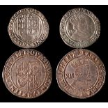 A James I shilling and a 1624 sixpence.
