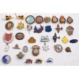 A collection of various of pin and lapel badges, including three BOAC service badges:,