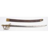 A 1745 pattern English Infantry hanger for the Bedford Militia:,