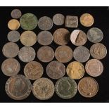 A collection of copper coinage:.