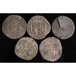 Five hammered shillings including Charles I and James I examples:.