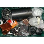 A collection of various camera accessories and flash units:, various makes.