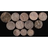 Eleven minor silver coins:.