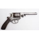 A 19th century double action five shot percussion revolver:, unsigned, Adams Model 1851 style,