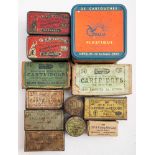 A collection of various cartridge and percussion cap boxes:.