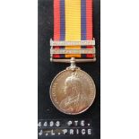 Queens South Africa Medal to 4493. Pte. J. L. Price Gren.