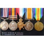 A World War One Military Medal group of five to 8663 Pte. W.H.Coles. 4/ G.
