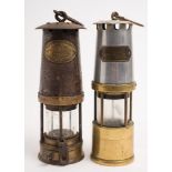 A Davis-Kirby Type No 2 Miner's Safety Lamp by John Davis & Son, Derby:,