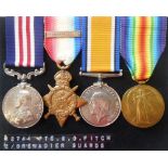 A World War One Military Medal group of four to 12744. Pte. S. G. Fitch. 2/G. Gds.