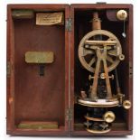 A lacquered brass four screw vernier theodolite by Stanley, London:,