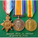 A World War I trio to 13236. Pte. C. Brown. North'd Fus.