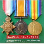 A World War I trio to 13700 Pte. J. McShane. North'd Fus.